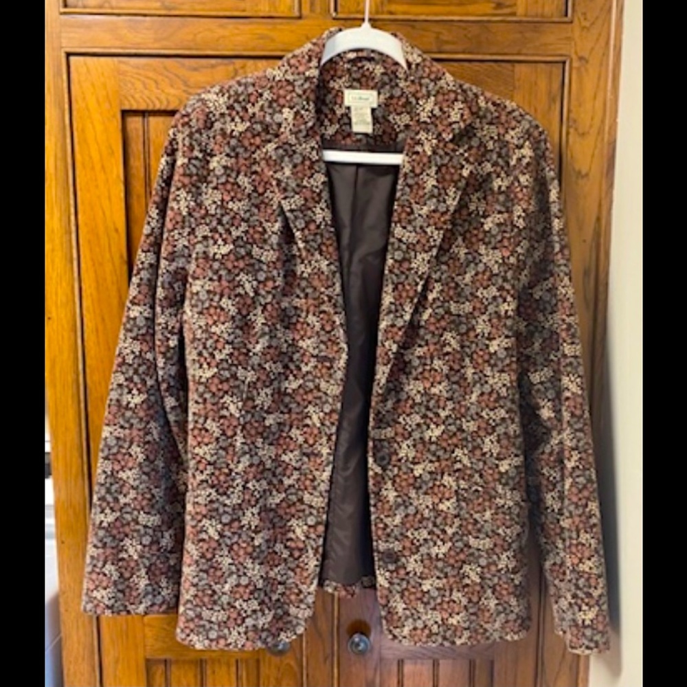 LL Bean Ladies Corduroy Blazer Size 14 Regular